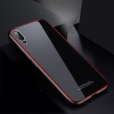 Luxury Aluminum Metal Frame Mirror Cover Case M02 for Huawei P20 Red