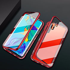 Luxury Aluminum Metal Frame Mirror Cover Case M02 for Huawei P30 Pro Red