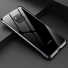 Luxury Aluminum Metal Frame Mirror Cover Case M03 for Huawei Mate 20 Pro Black