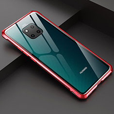 Luxury Aluminum Metal Frame Mirror Cover Case M03 for Huawei Mate 20 Pro Red