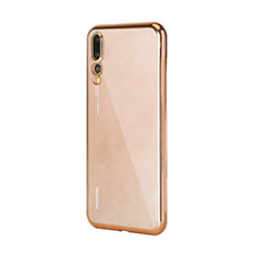 Luxury Aluminum Metal Frame Mirror Cover Case M04 for Huawei P20 Pro Gold