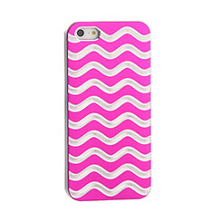 Luxury Aluminum Metal Wave Case for Apple iPhone 5S Hot Pink