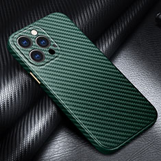 Luxury Carbon Fiber Twill Soft Case C01 for Apple iPhone 15 Pro Green