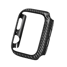 Luxury Carbon Fiber Twill Soft Case Cover for Apple iWatch 5 44mm Black