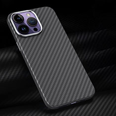 Luxury Carbon Fiber Twill Soft Case T01 for Apple iPhone 14 Pro Black