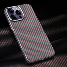 Luxury Carbon Fiber Twill Soft Case T01 for Apple iPhone 14 Pro Max Red