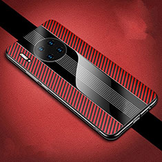 Luxury Carbon Fiber Twill Soft Case T01 for Huawei Mate 30E Pro 5G Red