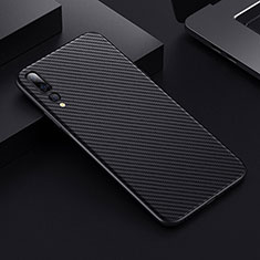 Luxury Carbon Fiber Twill Soft Case T02 for Huawei P20 Pro Black