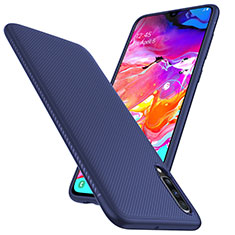 Luxury Carbon Fiber Twill Soft Case T02 for Samsung Galaxy A90 5G Blue