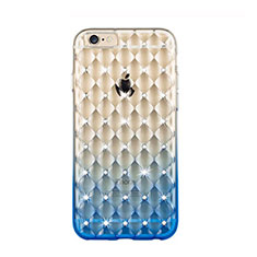 Luxury Diamond Bling Transparent Gel Gradient Soft Case for Apple iPhone 6S Plus Blue