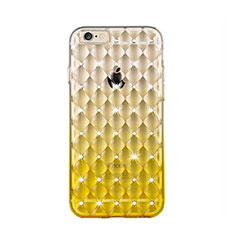 Luxury Diamond Bling Transparent Gel Gradient Soft Cover for Apple iPhone 6S Plus Yellow