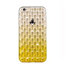 Luxury Diamond Bling Transparent Gel Gradient Soft Cover for Apple iPhone 6S Yellow