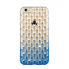 Luxury Diamond Bling Transparent Gradient Soft Case for Apple iPhone 6 Blue