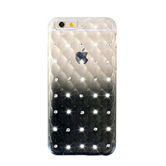 Luxury Diamond Bling Transparent Gradient Soft Case for Apple iPhone 6 Plus Black