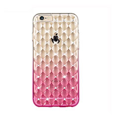 Luxury Diamond Bling Transparent Gradient Soft Case for Apple iPhone 6S Pink