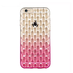 Luxury Diamond Bling Transparent Gradient Soft Case for Apple iPhone 6S Plus Pink