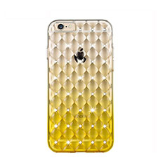 Luxury Diamond Bling Transparent Gradient Soft Cover for Apple iPhone 6 Plus Yellow