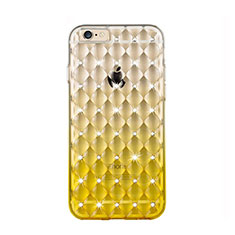 Luxury Diamond Bling Transparent Gradient Soft Cover for Apple iPhone 6 Yellow