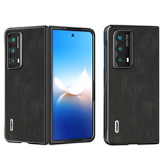 Luxury Leather Matte Finish and Plastic Back Cover Case AD1 for Huawei Honor Magic Vs2 5G Black