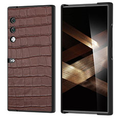 Luxury Leather Matte Finish and Plastic Back Cover Case B07H for Huawei Honor Magic V2 Ultimate 5G Brown
