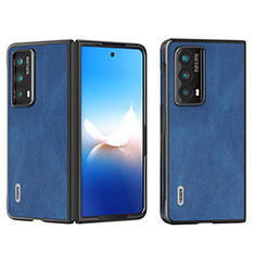 Luxury Leather Matte Finish and Plastic Back Cover Case B08H for Huawei Honor Magic V2 5G Blue