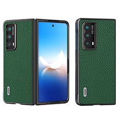 Luxury Leather Matte Finish and Plastic Back Cover Case B17H for Huawei Honor Magic Vs2 5G Green
