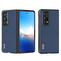 Luxury Leather Matte Finish and Plastic Back Cover Case B18H for Huawei Honor Magic Vs2 5G Blue