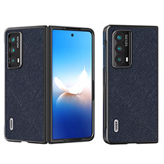 Luxury Leather Matte Finish and Plastic Back Cover Case B20H for Huawei Honor Magic Vs2 5G Blue