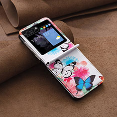 Luxury Leather Matte Finish and Plastic Back Cover Case BF2 for Samsung Galaxy Z Flip5 5G Colorful