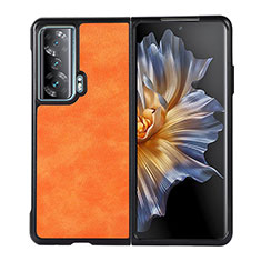 Luxury Leather Matte Finish and Plastic Back Cover Case BH1 for Huawei Honor Magic Vs 5G Orange