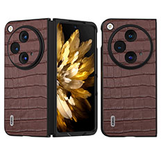 Luxury Leather Matte Finish and Plastic Back Cover Case BH16 for Oppo Find N3 5G Brown