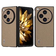 Luxury Leather Matte Finish and Plastic Back Cover Case BH19 for Oppo Find N3 5G Brown