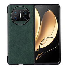 Luxury Leather Matte Finish and Plastic Back Cover Case BH3 for Huawei Mate X3 Green