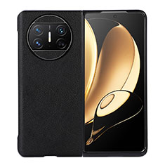 Luxury Leather Matte Finish and Plastic Back Cover Case BH3 for Huawei Mate X5 Black