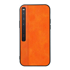 Luxury Leather Matte Finish and Plastic Back Cover Case BH3 for Huawei Mate Xs 2 Orange