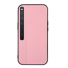 Luxury Leather Matte Finish and Plastic Back Cover Case BH3 for Huawei Mate Xs 2 Pink