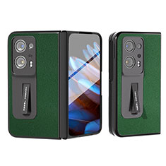 Luxury Leather Matte Finish and Plastic Back Cover Case BH3 for Oppo Find N2 5G Green
