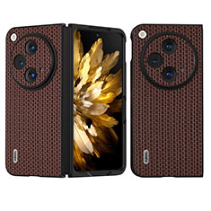 Luxury Leather Matte Finish and Plastic Back Cover Case BH4 for Oppo Find N3 5G Brown