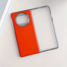 Luxury Leather Matte Finish and Plastic Back Cover Case BH7 for Huawei Mate X3 Orange