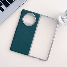 Luxury Leather Matte Finish and Plastic Back Cover Case BH8 for Huawei Mate X3 Green