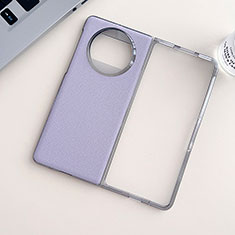 Luxury Leather Matte Finish and Plastic Back Cover Case BH8 for Huawei Mate X5 Purple