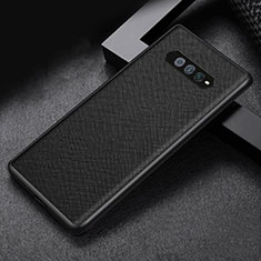 Luxury Leather Matte Finish and Plastic Back Cover Case for Xiaomi Black Shark 4S 5G Black