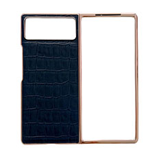 Luxury Leather Matte Finish and Plastic Back Cover Case for Xiaomi Mix Fold 2 5G Blue
