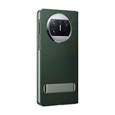 Luxury Leather Matte Finish and Plastic Back Cover Case GS1 for Huawei Mate X3 Green