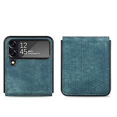 Luxury Leather Matte Finish and Plastic Back Cover Case H01 for Samsung Galaxy Z Flip4 5G Green
