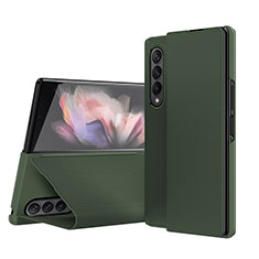 Luxury Leather Matte Finish and Plastic Back Cover Case H01 for Samsung Galaxy Z Fold4 5G Green