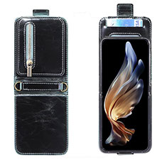 Luxury Leather Matte Finish and Plastic Back Cover Case JD2 for Samsung Galaxy Z Flip3 5G Blue