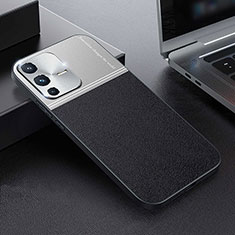 Luxury Leather Matte Finish and Plastic Back Cover Case QC1 for Vivo V23 Pro 5G Silver