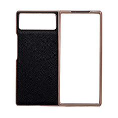 Luxury Leather Matte Finish and Plastic Back Cover Case S01 for Xiaomi Mix Fold 2 5G Black