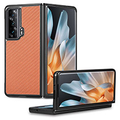 Luxury Leather Matte Finish and Plastic Back Cover Case S01D for Huawei Honor Magic Vs Ultimate 5G Orange